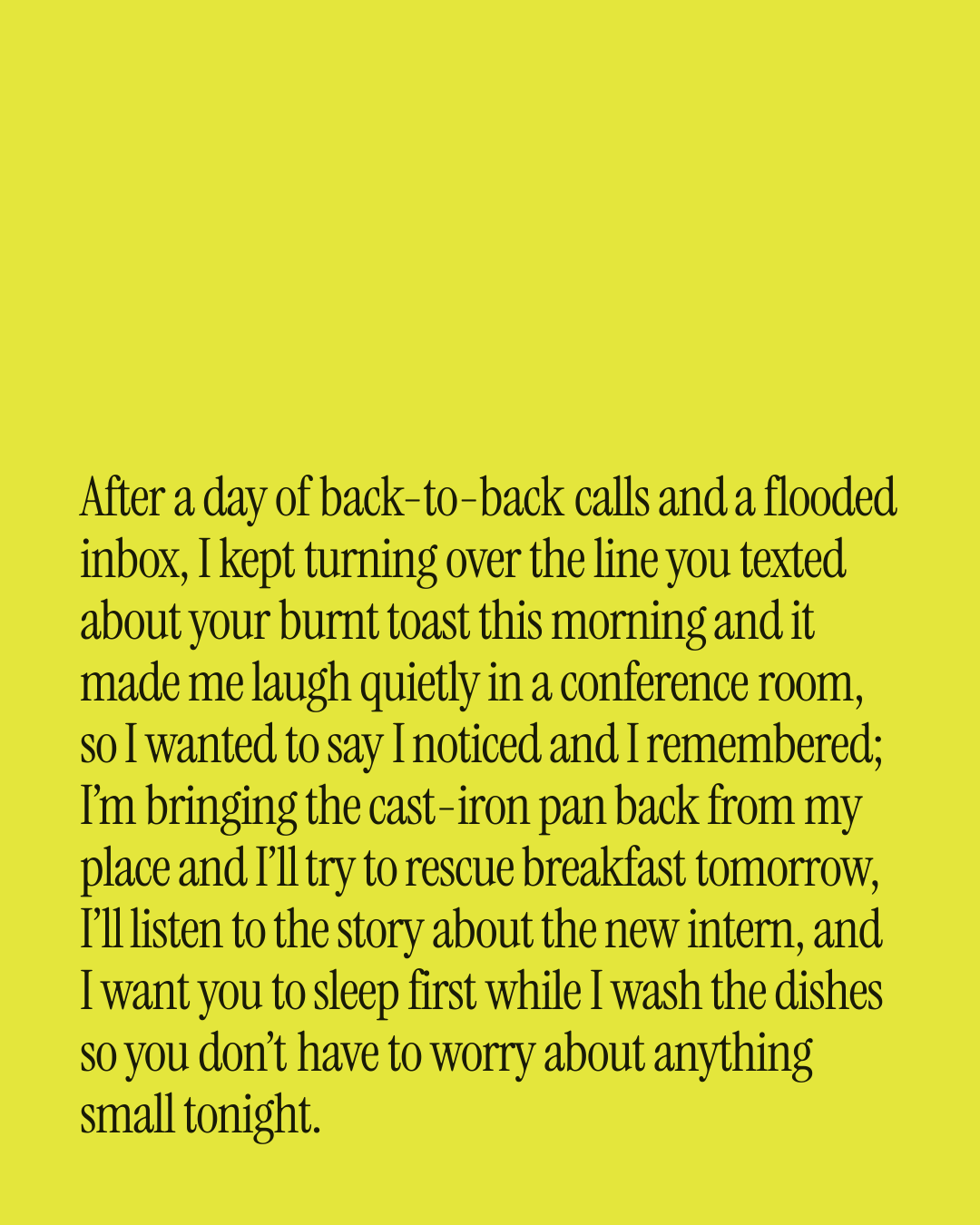 “After a day of back-to-back calls and a flooded inbox, I kept turning over the line you t…” — a love message card from 90+ Paragraph Love Messages Ready to Send.