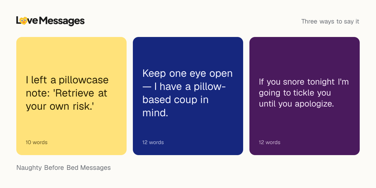Three messages from this collection, each shown on a coloured card with its word count
