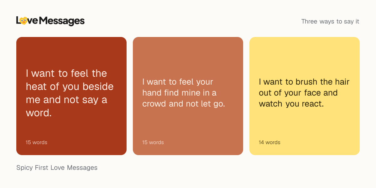 Three messages from this collection, each shown on a coloured card with its word count